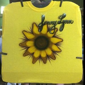 COPY - SUNFLOWER Airbrushed T-shirt Custom Made to Order